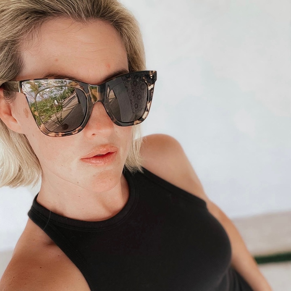 DIFF Eyewear Kaia Sunglasses - Espresso Tortoise Grey Polarized
